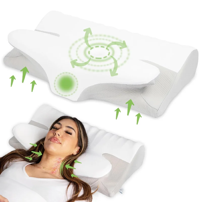 Pillow for camping sleep-Divine Comfort Cervical Pillow For Neck Pain Relief - Ergonomic Memory Foam Pi