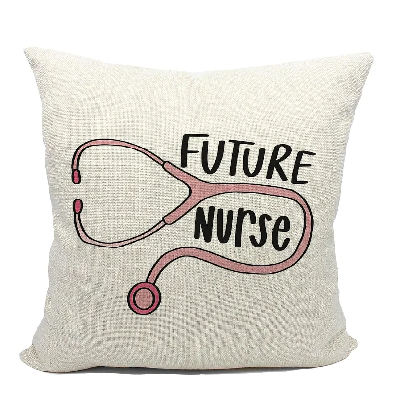 Pillow for kids-Future Nurse Pink Stethoscope Throw Pillow Cover,Graduation Gifts For Future N