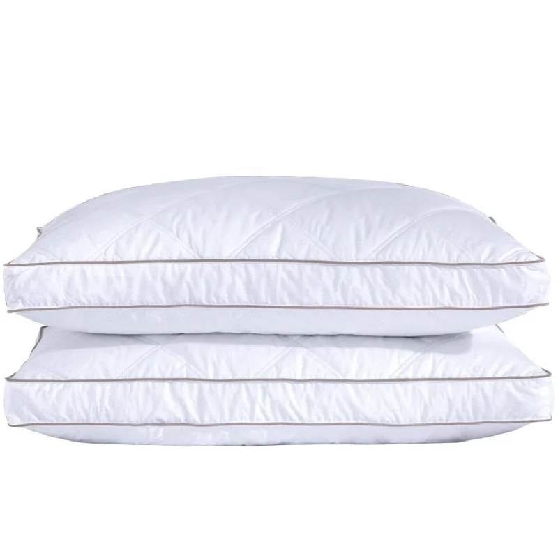 Pillow for camping-Goose Feathers And Down Pillow For Sleeping Gusseted Bed Hotel Collection Pill