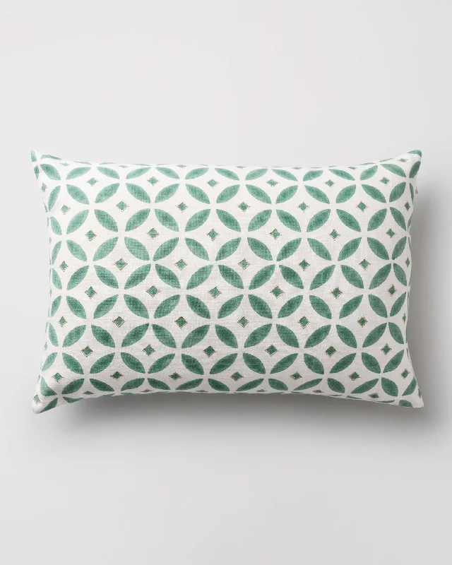 Pillow with extra finish-Hishigata Pillow Cover - Jade