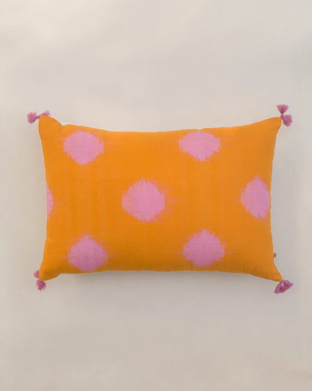 Pillow with dense design-Ikat Dot Lumbar Pillow Cover