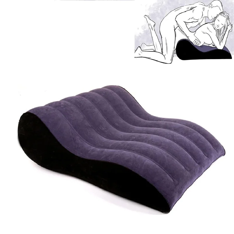 Pillow with foam texture-Inflatable Bed Pillow Support Pillow Portable Magic Cushion Body Pillow For Couples, Positioning For Deeper Position Support Pillow, Pvc Flocking Travel Pillow