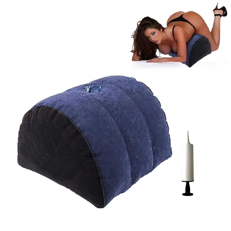 Pillow with cooling texture-Inflatable Half Moon Pillow Lumbar Posture Support Sex Cushion For Coupe Multifunctional Portable Travel Pillow