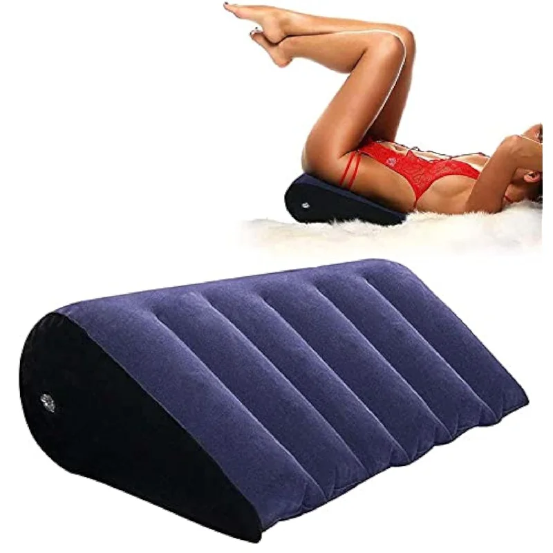 Pillow for wide mattresses-Inflatable Position Sex Pillow For Adult Games, Sex Cushion For Couple Sex Toys Position Support Wedge Pillow (Triangle Plus)