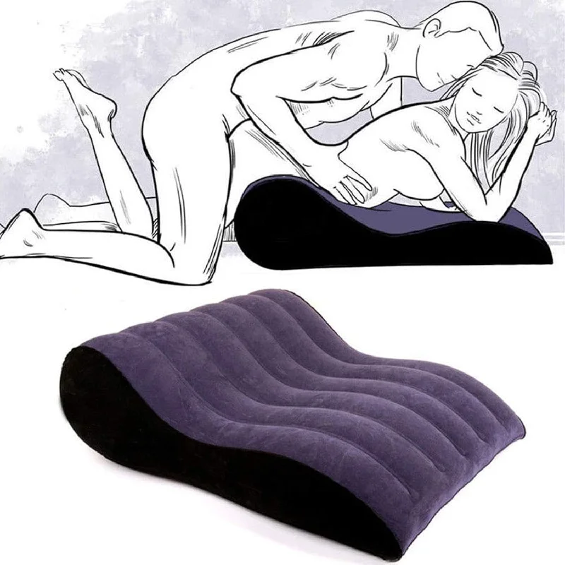 Pillow with high texture-Inflatable Wave Pillow Multifunctional Positioning Cushion Ramp Body Pillow Portable Pvc Travel Pillow For Couples Deeper Position Support Pillow