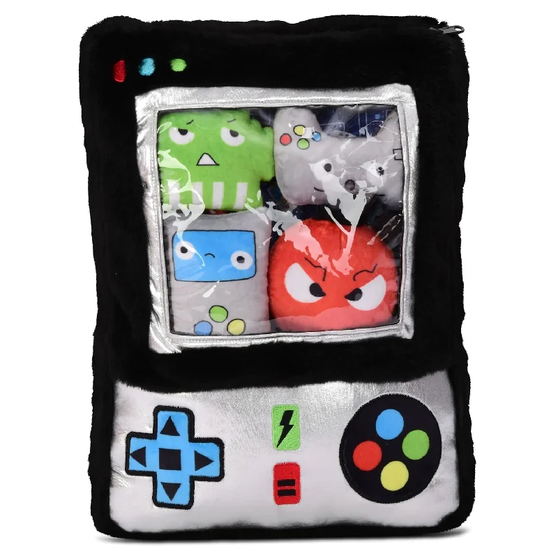 Pillow with lightweight fill-Iscream Game On! Video Game Fleece Play 5-Piece Pillow Set With Embriodered Ac