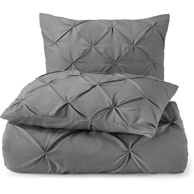 Pillow with soft cover-King Pillow Shams Set Of 2 Pinch Pleated Dark Grey Pillow Shams King 20X36 Pin