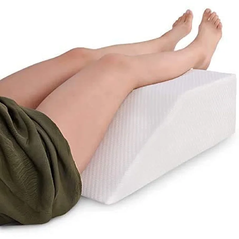 Pillow for back sleep-Leg Elevation Pillow With Memory Foam Top - Elevating Leg Rest To Reduce Swell