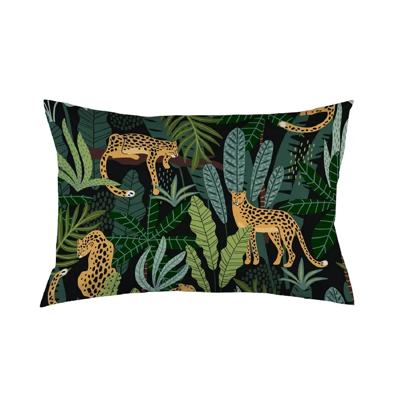 Pillow for back sleepers-Leopard Jungle Animal Tropical Leaves Girls Boys Pillowcases Pillows Covers Ca