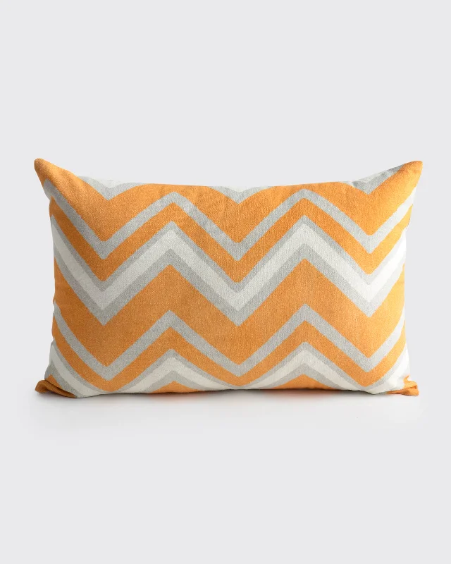 Pillow for cool sleep-Mahe Chevron Pillow Cover -Tangerine