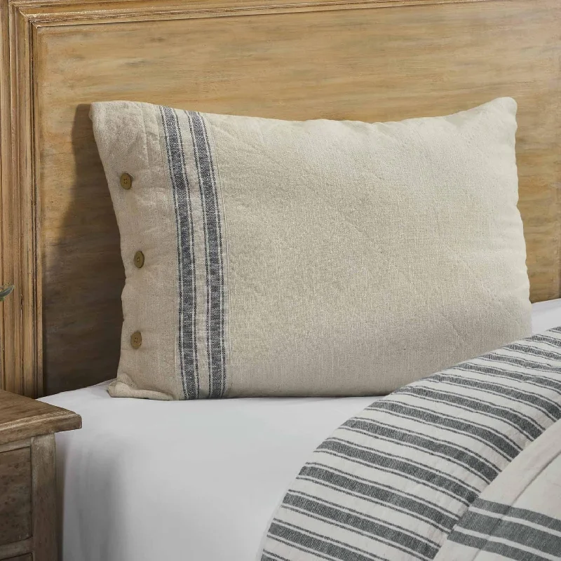 Pillow for hot weather-Market Place Gray Standard Pillow Sham