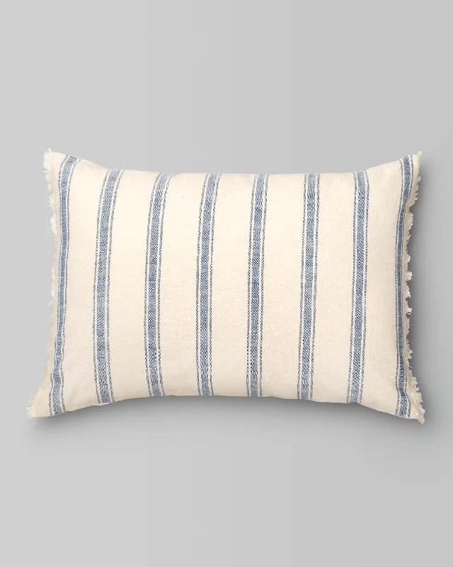 Pillow for travel relaxation-Massugu Stripe Pillow Cover - Blue