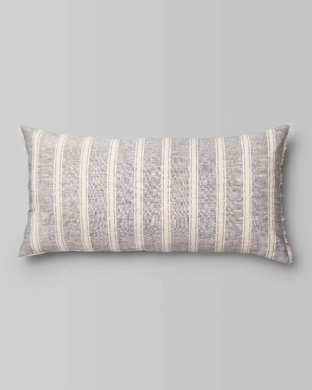 Pillow with dense finish-Massugu Stripe Pillow Cover - Grey