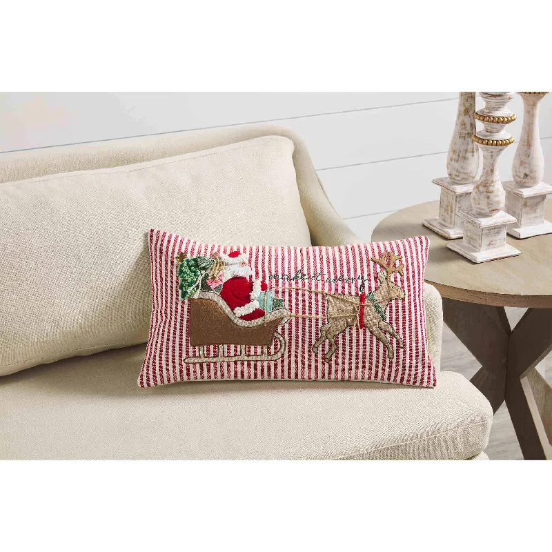 Pillow with dense texture-Mud Pie - Make It Merry Sleigh Pillow