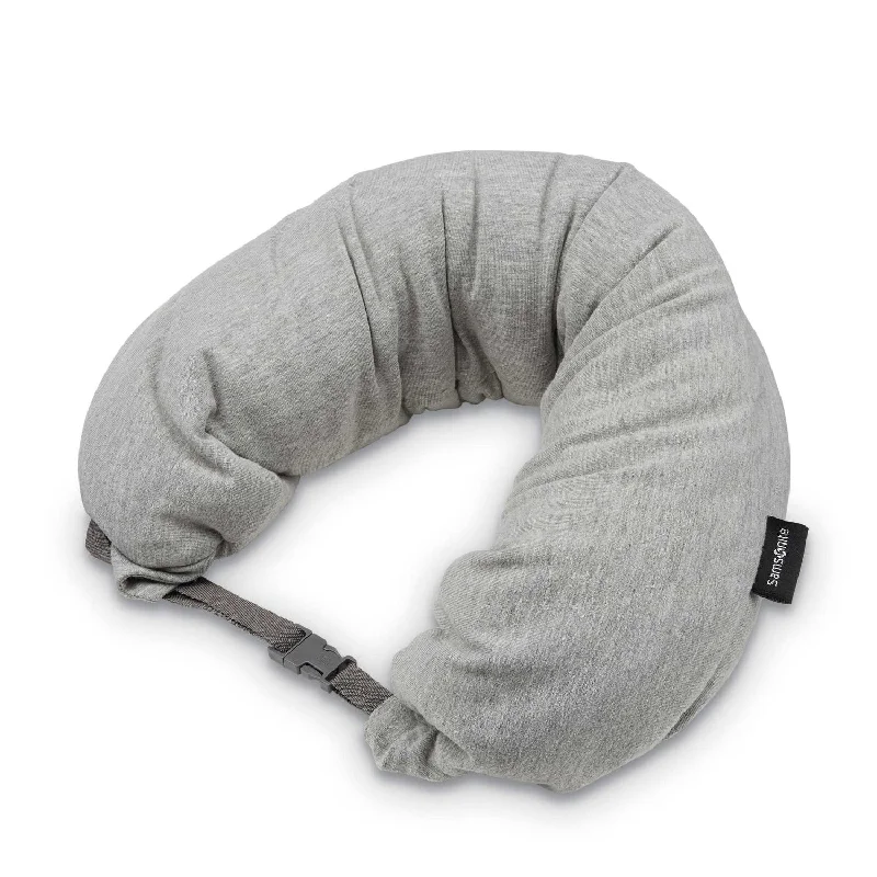 Pillow with cotton texture-Samsonite Microbead 3-in-1 Neck Pillow Frost Gray