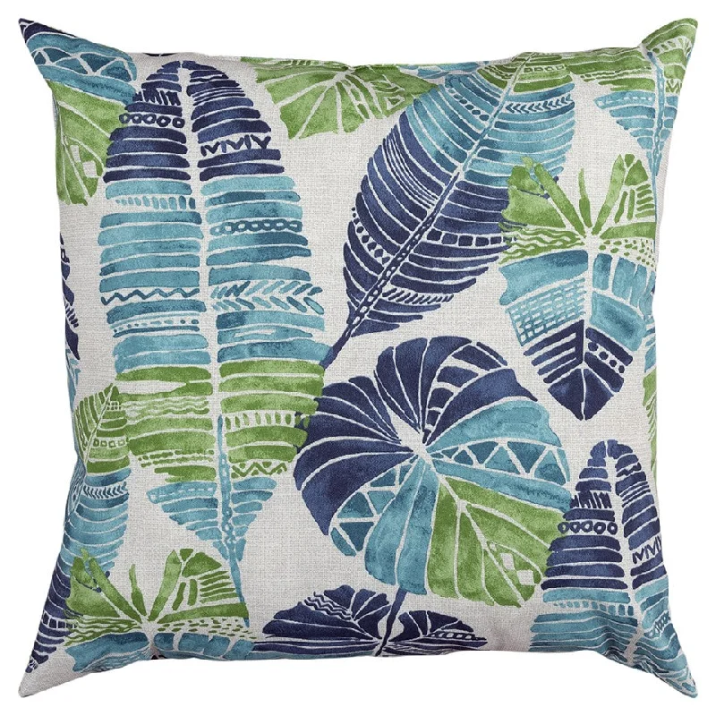 Pillow for older teens-Set of Two 22" X 22" Blue and Green Indoor Outdoor Throw Pillow Cover & Insert