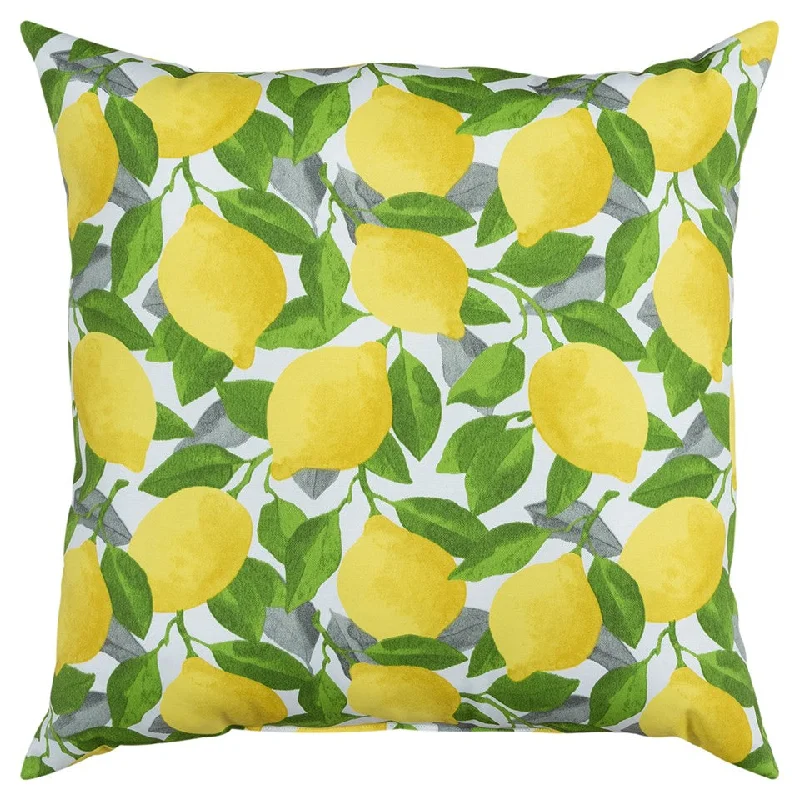 Pillow with allergen-free design-Set of Two 22" X 22" Yellow Indoor Outdoor Throw Pillow Cover & Insert