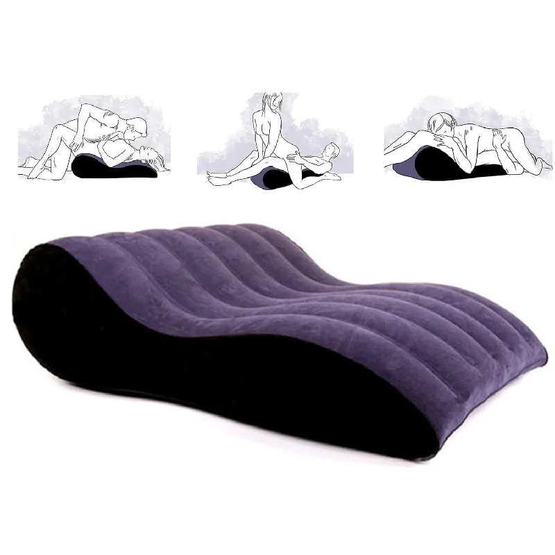 Pillow with smooth fabric-Sex Cushion Inflatable Sex Pillow Pvc Flocking Sex Chair Travel Pillow Magic Cushion Body Support Pillow, Used For Couple Positioning, Deeper Position