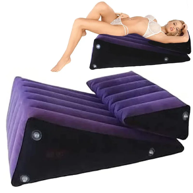 Pillow for guest relaxation-Sex Cushion Set 2Pcs Sex Aid Ramp Inflatable Magic Sofa Combination Triangle Pillow Supportive Wedge Posture Versatile Cushion Toys Body Support Pad For Couples