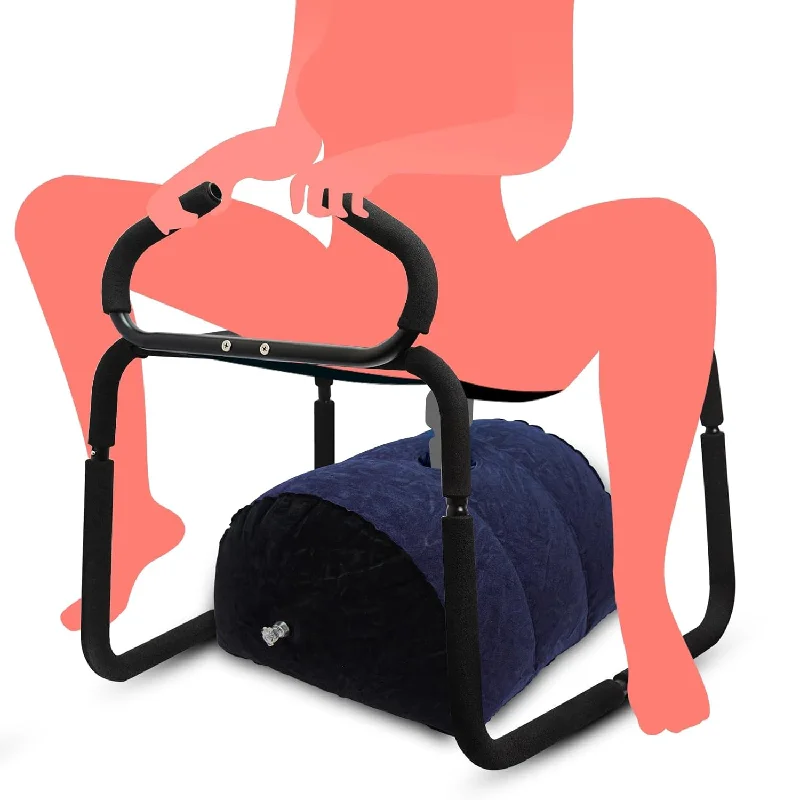 Pillow with allergy-free fabric-Sex Furniture Positions Chair Bouncing Mount Stools With Handrail And Sex Pillow, Upgraded Dul Layer Sex Elastic Bench Weightless Position Enhancer Chair Novelty Toy Can Hold Up To 350 Lbs