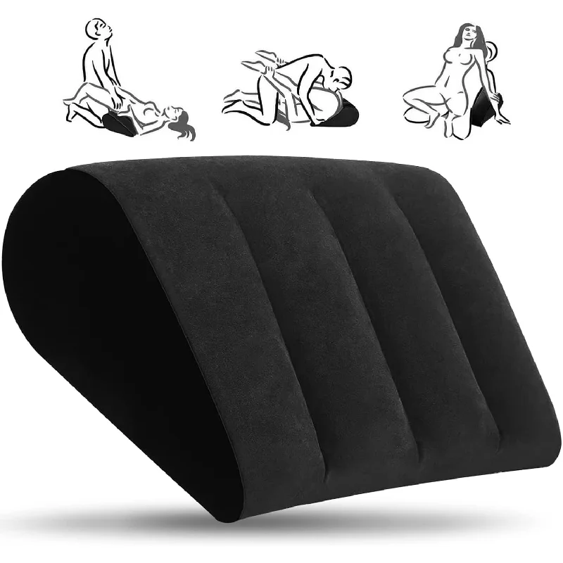 Pillow with cotton design-Sex Position Pillow-Cushion Inflatable Sex Wedge Pillow For Couples Fun Ideal For Enhancing Intimacy Bed Wedge-Ramp Hip Support Cushion Sex Pillow Sex Toys(Black)