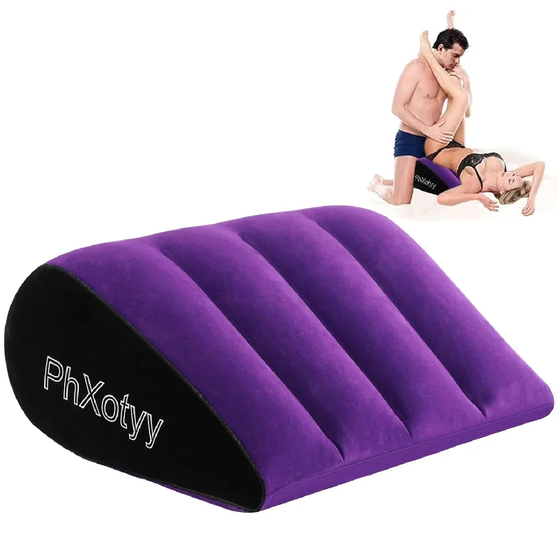 Pillow with ventilated fabric-Sex Toys Pillow Position Cushion Triangle Inflatable Ramp Furniture Couples Toy Positioning For Deeper Position Support Pillow Men Women For Couples