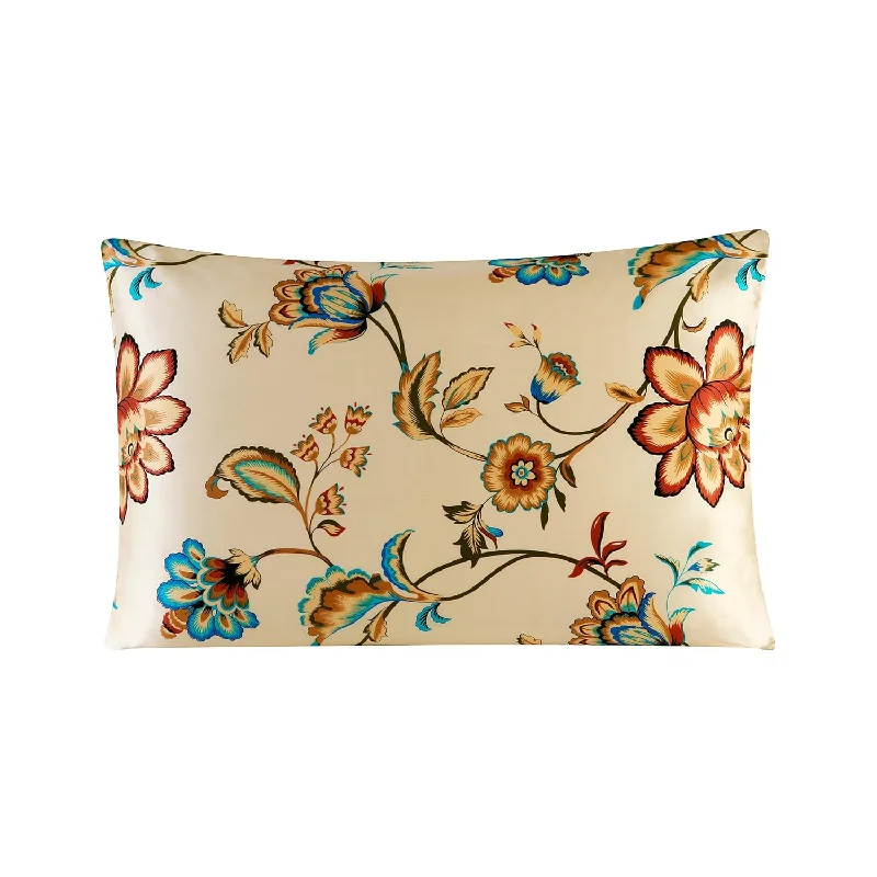 Pillow for cool nights-Silk Pillowcase For Hair And Skin With Hidden Zipper Print Queen Size (Pattern