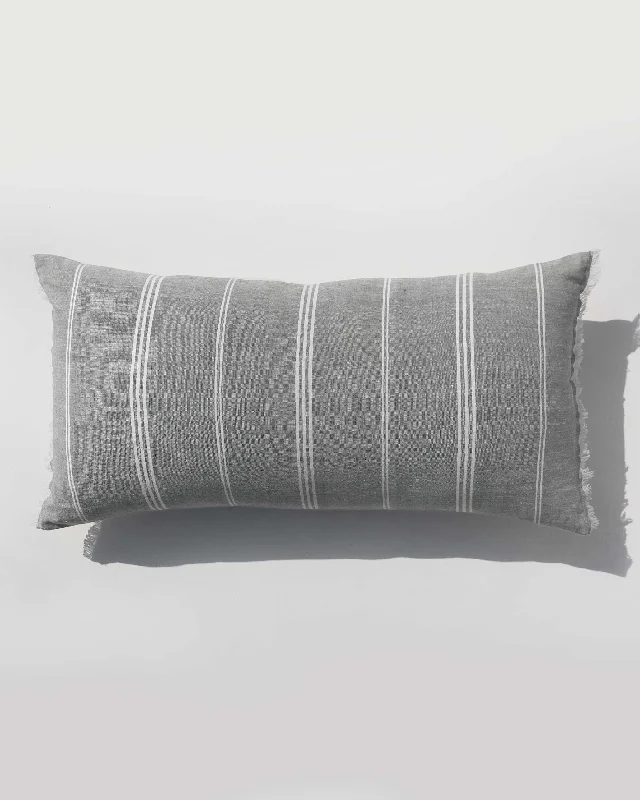 Pillow with hypoallergenic finish-Slate Stripe Pillow Cover