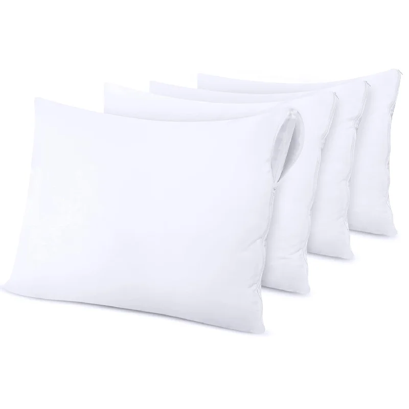 Pillow for king beds-Waterproof Pillow Protector Zippered (4 Pack) King – Bed Bug Proof Pillow Enca