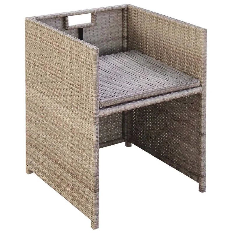 Pillow with allergen-free texture-Patio Chairs 2 Pcs for Garden with Cushions and Pillows Poly Rattan