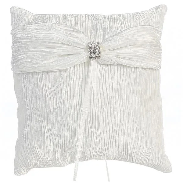 Pillow with allergen-free material-Crinkled Satin Ringbearers Pillow   LT-RP306