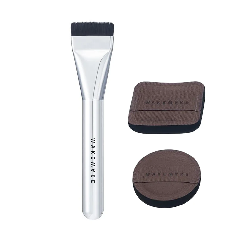 Pillow with medium firmness-WAKEMAKE Spatula Wide Foundation Brush Pillow Puff Duo Set