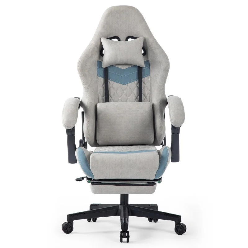 Pillow with gel-infused foam-Ergonomically Adjustable Esports Chair, Equipped with Headrests and Waist Pillows, Adjustable Height High Back Office Chair