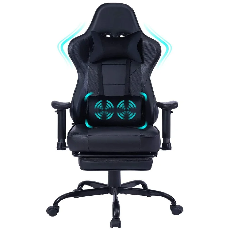 Pillow for cold climates-Game Chair, Ergonomically Designed Computer Chair with Headrest and 2D Armrests, Waist Pillow Electronic Lounge Chair