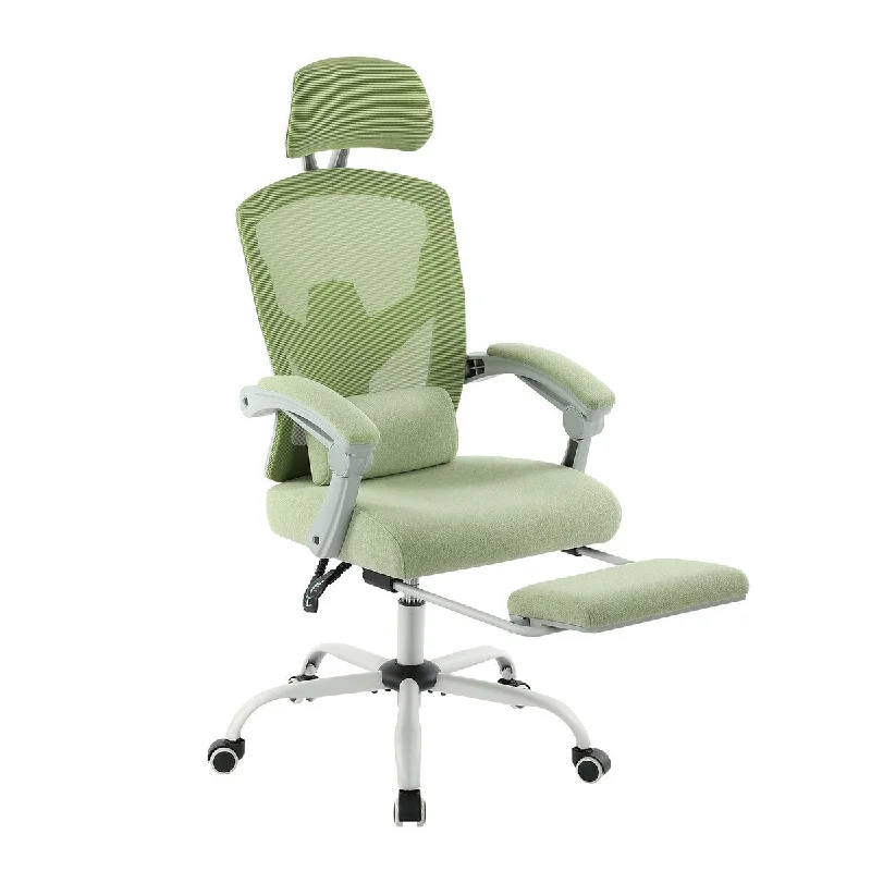 Pillow for nightly use-Green Mesh High Back Ergonomic Office Chair Lumbar Support Pillow Computer Desk Chair