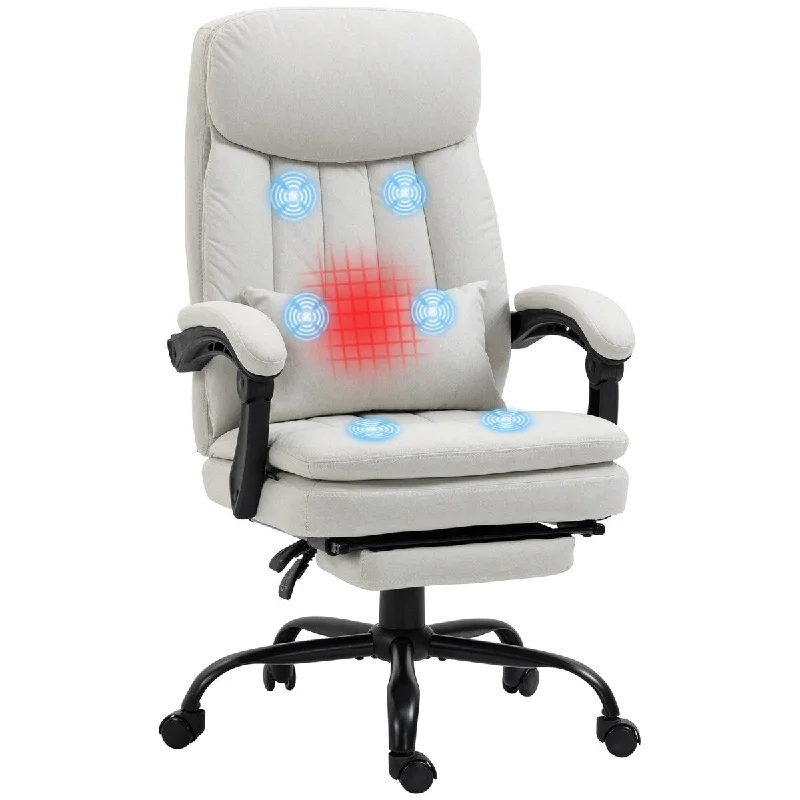 Pillow with dense core-Microfibre Executive Massage Office Chair, Swivel Computer Desk Chair,Heated Reclining Computer Chair with Lumbar Support Pillow