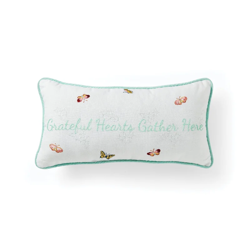 Pillow with detachable cover-Butterfly Meadow Live Well Pillow 10x20