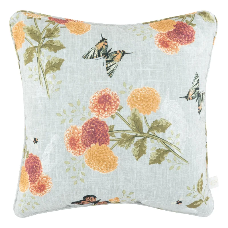 Pillow for back alignment-Buttlerfly Meadow Harvest 18x18 Throw Pillow