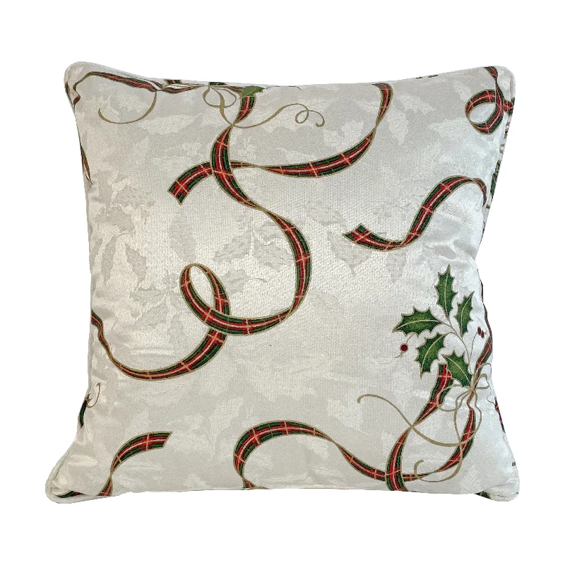 Pillow with fluffy feel-Holiday Nouveau Ribbon 20x20 Throw Pillow