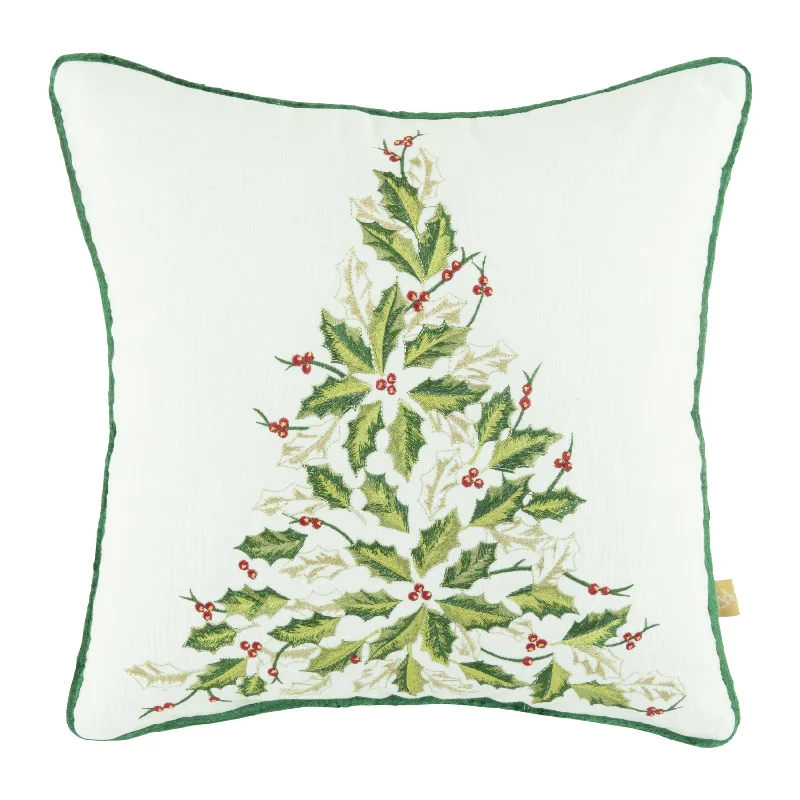 Pillow with airy design-Holiday Tree 18x18 Throw Pillow