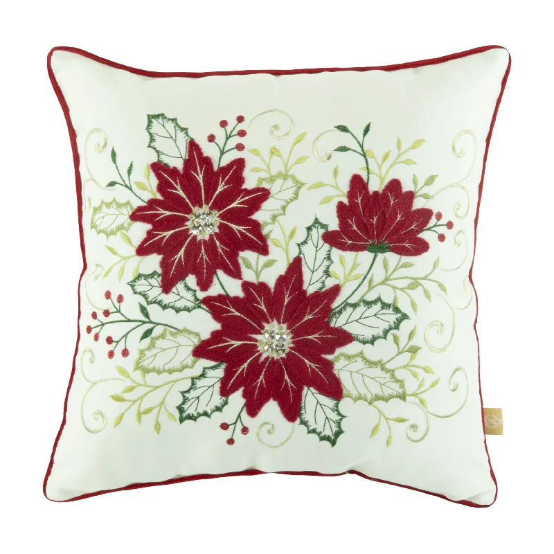 Pillow for travel comfort-Poinsettia Meadow 20x20 Throw Pillow