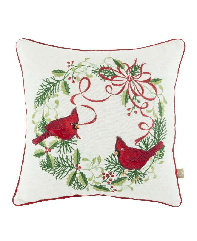 Pillow for regular sleep-Winter Greetings Wreath 18x18 Throw Pillow