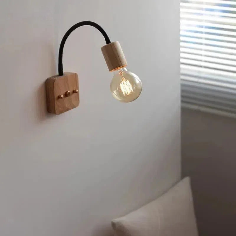 Walnut Wood Adjustable Wall Lamp