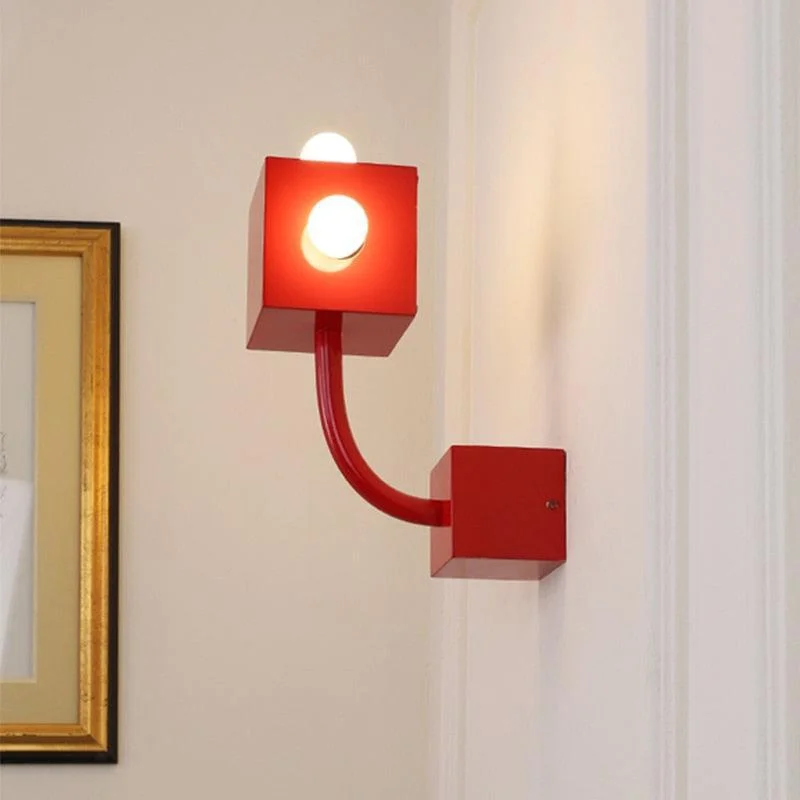 Red Cube Space Age LED Wall Lamp