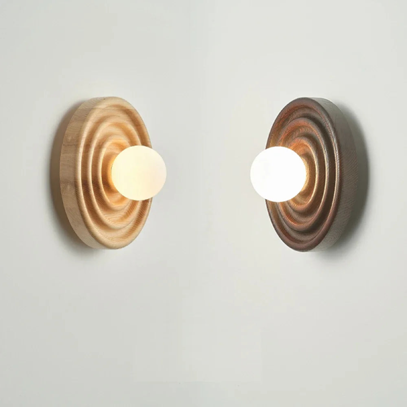 Ripple Walnut Wall Lamp