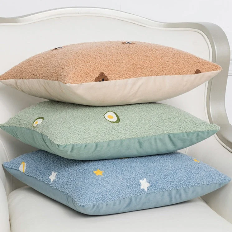 Pillow for warm sleepers-Cute Shapes Felt Pillow Covers