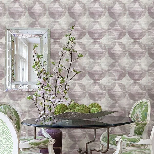 Wallpaper sleek modern-Lightweight wallpaper for ceilings-Alchemy Geometric Wallpaper in Purple from the Celadon Collection