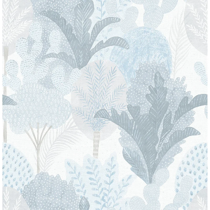 Wallpaper elder comfort-Wallpaper with bold designs-Ari Desert Oasis Wallpaper in Blue from the Pacifica Collection