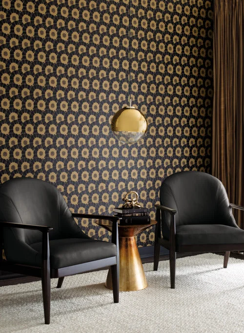 Wallpaper quest walls-How to remove wallpaper fast-Coco Bloom Wallpaper in Black and Gold from the Deco Collection