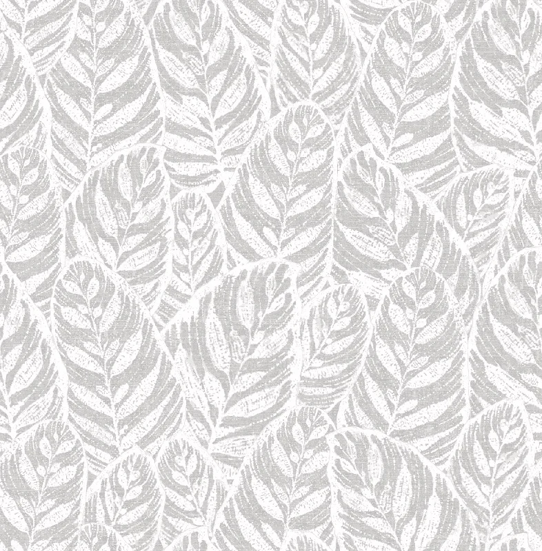 Wallpaper year-round use-Best wallpaper for green hues-Del Mar Botanical Wallpaper in Grey from the Scott Living Collection